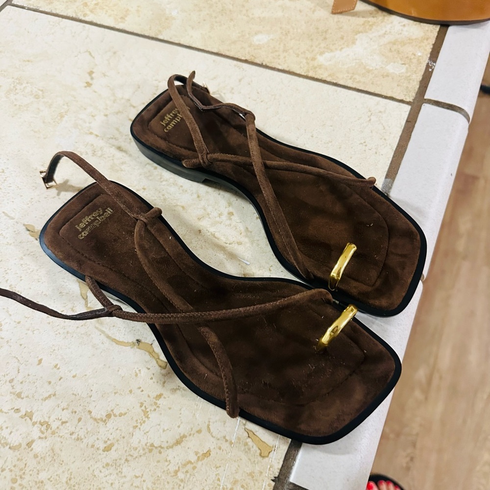 Jeffrey Campbell Brown Leather Sandals - Picture 6 of 7
